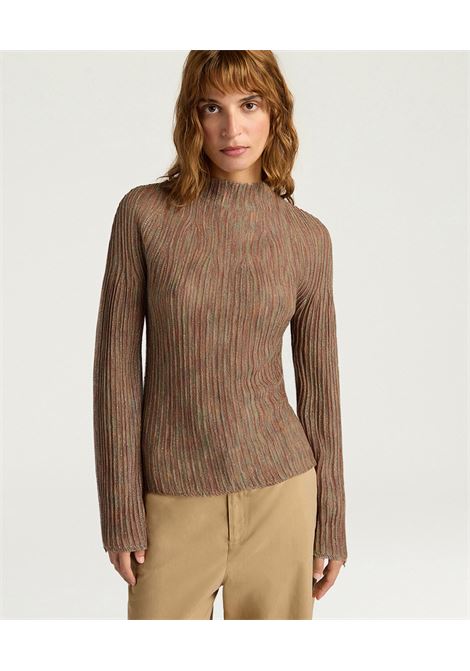Momonì Miraflores Turtleneck in Viscose Lurex Mixed Stitches - Flared Sleeves MOMONI |  | MOKN0022070