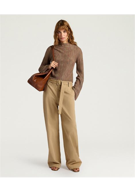 Momonì Miraflores Turtleneck in Viscose Lurex Mixed Stitches - Flared Sleeves MOMONI |  | MOKN0022070