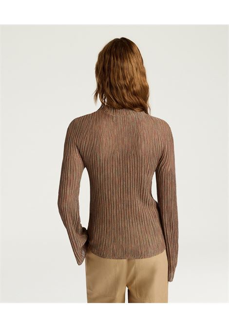 Momonì Miraflores Turtleneck in Viscose Lurex Mixed Stitches - Flared Sleeves MOMONI |  | MOKN0022070