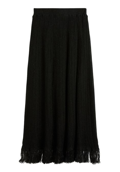 Momonì Yei Skirt in Viscose Lurex Knit Mixed Stitches - Flared Ankle Length MOMONI |  | MOKN0030990