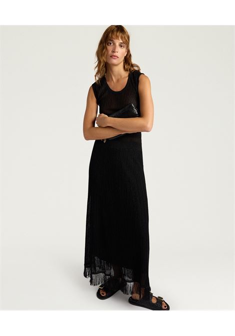 Momonì Yei Skirt in Viscose Lurex Knit Mixed Stitches - Flared Ankle Length MOMONI |  | MOKN0030990