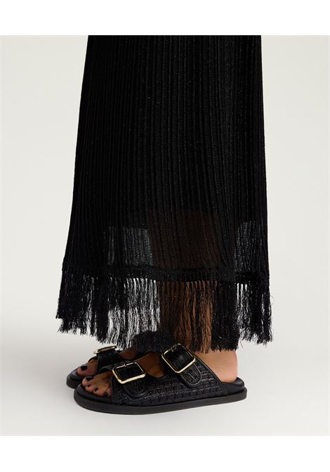 Momonì Yei Skirt in Viscose Lurex Knit Mixed Stitches - Flared Ankle Length MOMONI |  | MOKN0030990