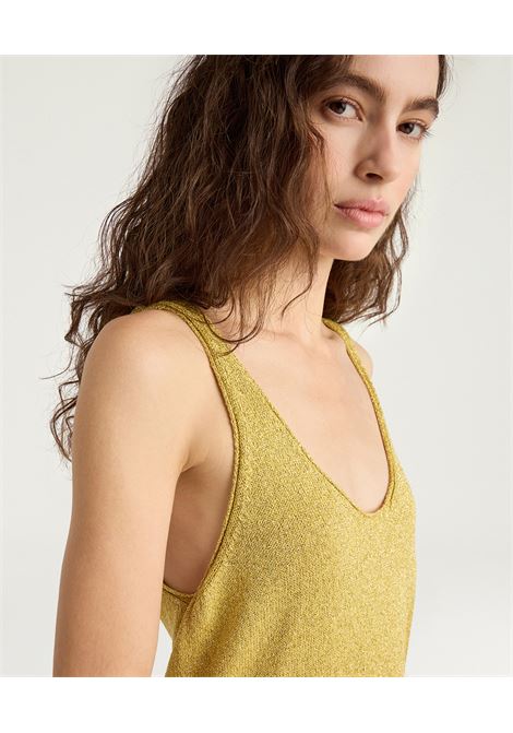 Momonì David Tank Top in Smooth Knit Tape Yarn Lurex - Flat Stitch MOMONI |  | MOKN0050259