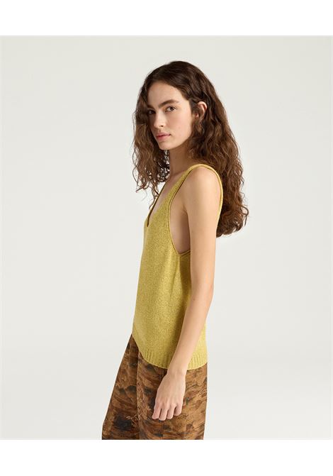 Momonì David Tank Top in Smooth Knit Tape Yarn Lurex - Flat Stitch MOMONI |  | MOKN0050259