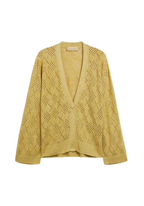 Momonì Lupinos Cardigan in Openwork Knit Lurex - Smooth Diamond Pattern MOMONI |  | MOKN0070259