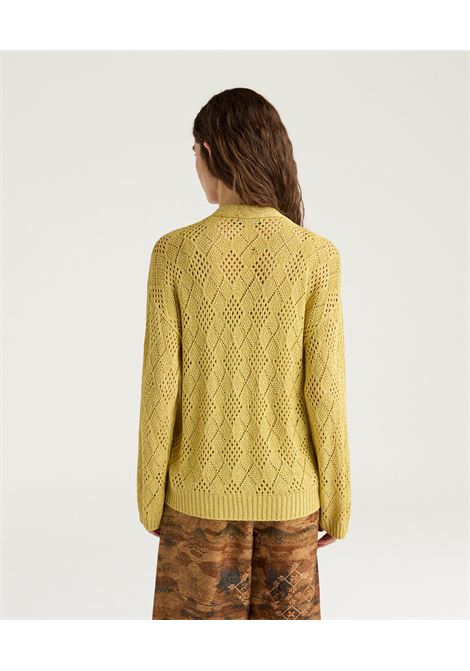 Momonì Lupinos Cardigan in Openwork Knit Lurex - Smooth Diamond Pattern MOMONI |  | MOKN0070259