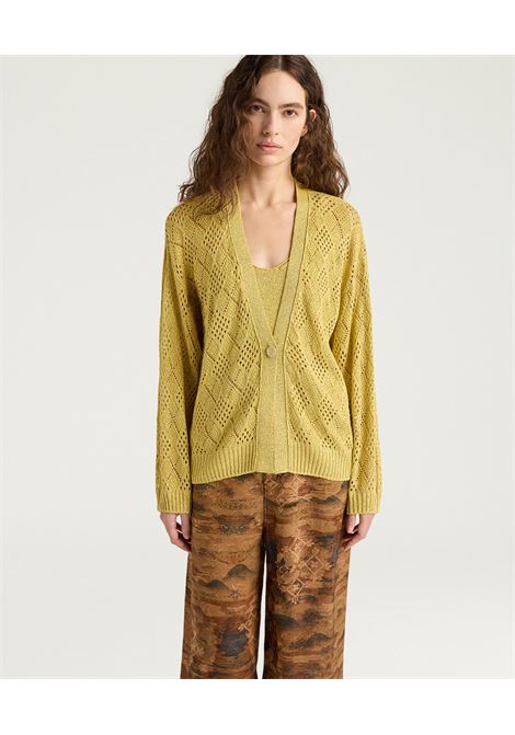 Momonì Lupinos Cardigan in Openwork Knit Lurex - Smooth Diamond Pattern MOMONI |  | MOKN0070259