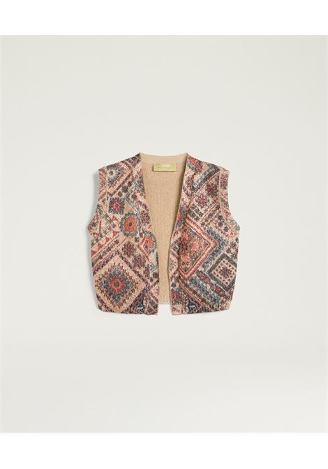 Momonì Cerro Vest in Printed Knit with Sequins - Double-Bed MOMONI |  | MOKN0184440