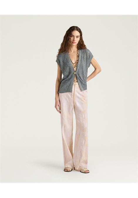 Gilet Pedro in Maglia Traforata Lurex Carta da Zucchero MOMONI | Maglieria | MOKN0230861