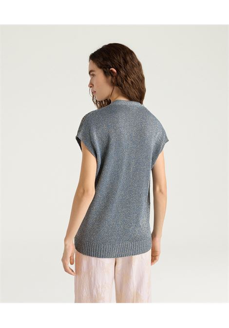 Gilet Pedro in Maglia Traforata Lurex Carta da Zucchero MOMONI | Maglieria | MOKN0230861