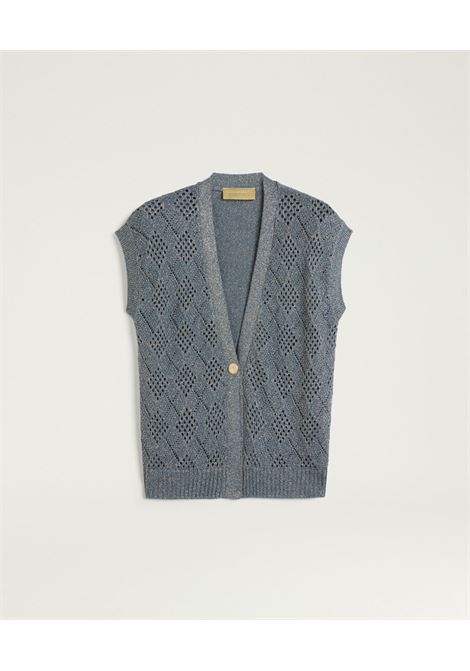 Gilet Pedro in Maglia Traforata Lurex Carta da Zucchero MOMONI | Maglieria | MOKN0230861