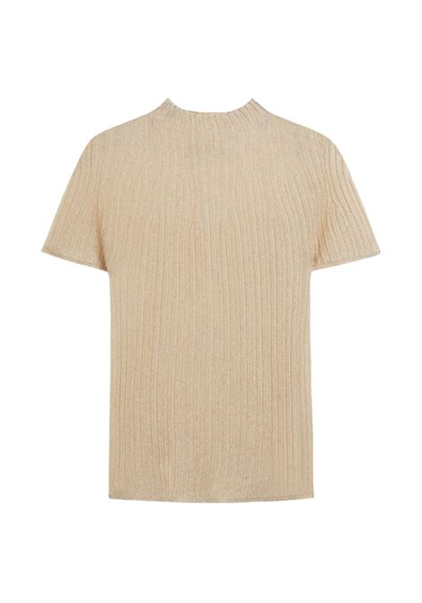 T-shirt Dolcevita Mirada in Maglia Lurex Oro Chiaro MOMONI | Maglieria | MOKN0310284
