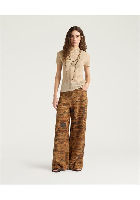 T-shirt Dolcevita Mirada in Maglia Lurex Oro Chiaro MOMONI | Maglieria | MOKN0310284