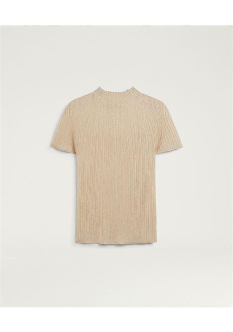 T-shirt Dolcevita Mirada in Maglia Lurex Oro Chiaro MOMONI | Maglieria | MOKN0310284