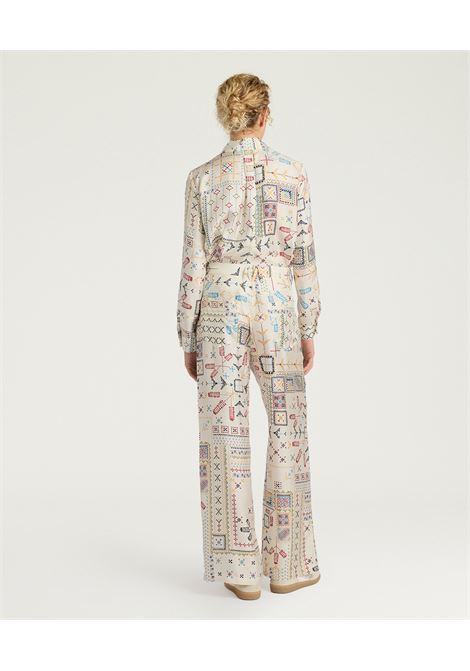 Pantaloni Momonì Ortiz 5 Tasche in Twill di Seta Stampato - Gamba Dritta MOMONI | Pantaloni | MOPA0011045