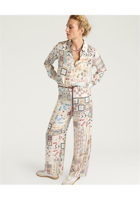 Pantaloni Momonì Ortiz 5 Tasche in Twill di Seta Stampato - Gamba Dritta MOMONI | Pantaloni | MOPA0011045