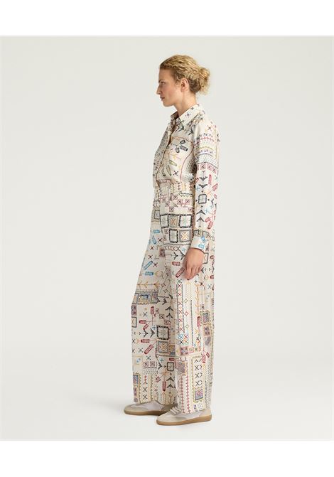 Pantaloni Momonì Ortiz 5 Tasche in Twill di Seta Stampato - Gamba Dritta MOMONI | Pantaloni | MOPA0011045