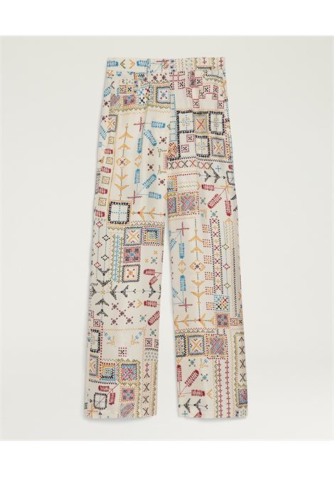 Pantaloni Momonì Ortiz 5 Tasche in Twill di Seta Stampato - Gamba Dritta MOMONI | Pantaloni | MOPA0011045