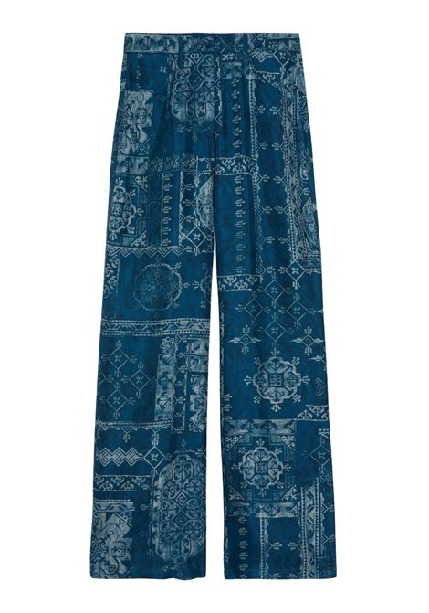 Pantaloni Momonì Ortiz 5 Tasche in Twill di Seta Stampato - Gamba Dritta MOMONI | Pantaloni | MOPA0018885