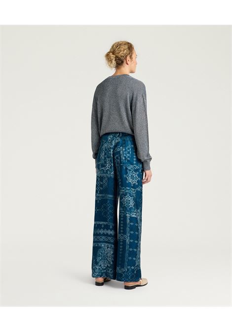 Pantaloni Momonì Ortiz 5 Tasche in Twill di Seta Stampato - Gamba Dritta MOMONI | Pantaloni | MOPA0018885