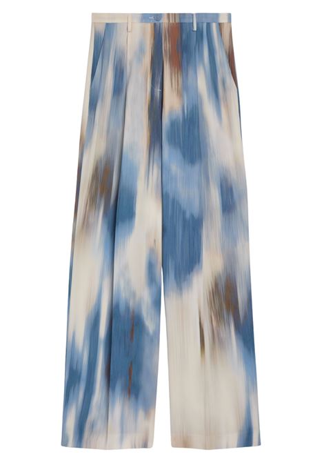 Pantaloni Momonì Aliento in Cady di Viscosa Stampato - Fit Maschile Doppia Pince MOMONI | Pantaloni | MOPA0028270