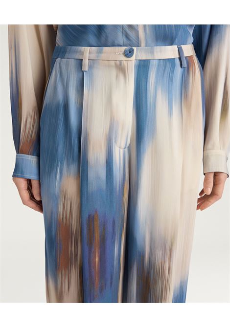 Pantaloni Momonì Aliento in Cady di Viscosa Stampato - Fit Maschile Doppia Pince MOMONI | Pantaloni | MOPA0028270