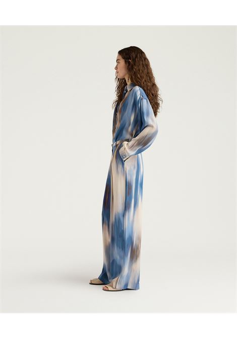 Pantaloni Momonì Aliento in Cady di Viscosa Stampato - Fit Maschile Doppia Pince MOMONI | Pantaloni | MOPA0028270