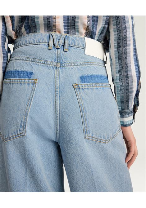 Pantaloni Flare Momonì Manuel in Denim 12oz - Lavaggio Chiaro MOMONI | Pantaloni | MOPA0100871