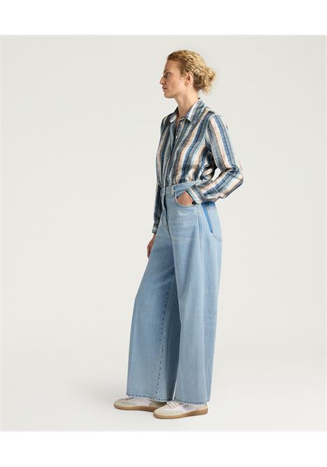 Pantaloni Flare Momonì Manuel in Denim 12oz - Lavaggio Chiaro MOMONI | Pantaloni | MOPA0100871