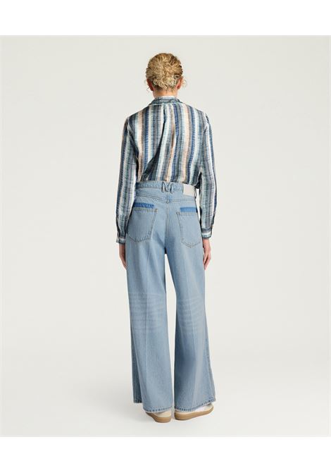 Pantaloni Flare Momonì Manuel in Denim 12oz - Lavaggio Chiaro MOMONI | Pantaloni | MOPA0100871