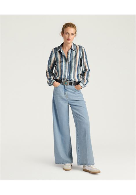 Pantaloni Flare Momonì Manuel in Denim 12oz - Lavaggio Chiaro MOMONI | Pantaloni | MOPA0100871