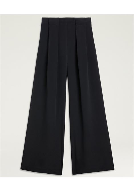 Pantaloni a Palazzo Momonì Aspen in Crêpe di Acetato e Seta - Nero MOMONI | Pantaloni | MOPA0190990