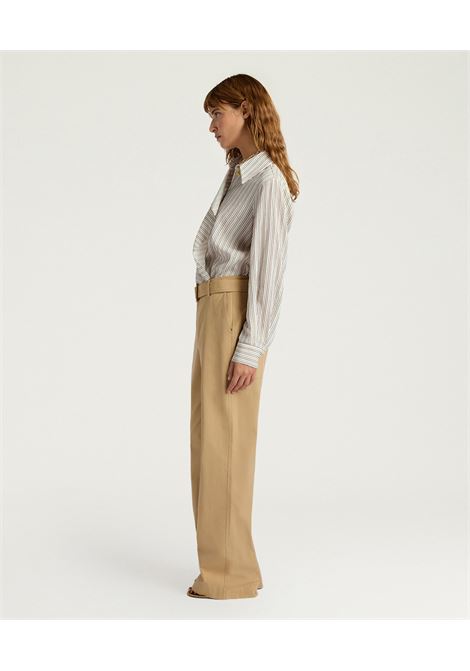 Pantaloni a Gamba Dritta Momonì Navajo in Gabardina - Nocciola MOMONI | Pantaloni | MOPA0200664