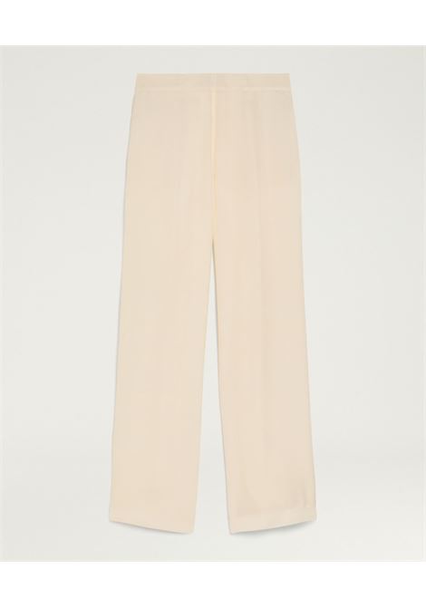Pantaloni a Gamba Ampia Momonì Marajo in Cady di Viscosa - Crema MOMONI | Pantaloni | MOPA0210026