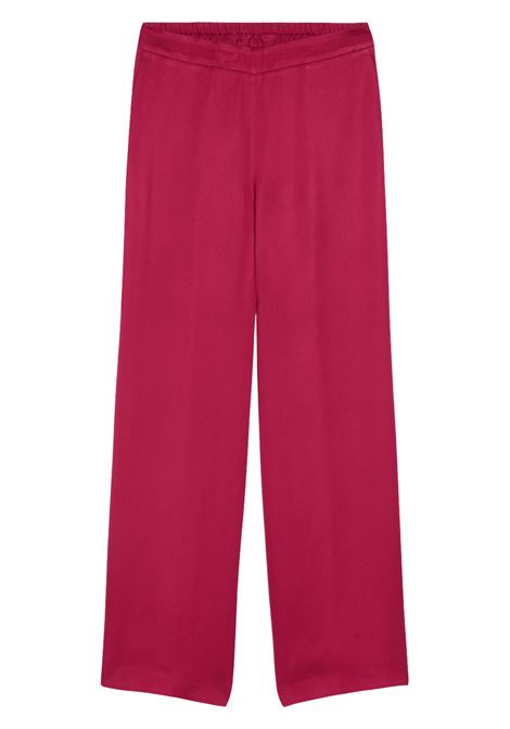 Pantaloni a Gamba Ampia Momonì Marajo in Cady di Viscosa - Lampone MOMONI | Pantaloni | MOPA0210470