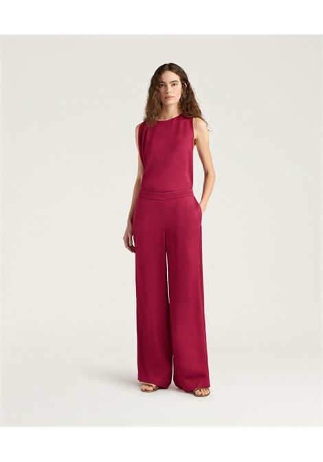 Pantaloni a Gamba Ampia Momonì Marajo in Cady di Viscosa - Lampone MOMONI | Pantaloni | MOPA0210470