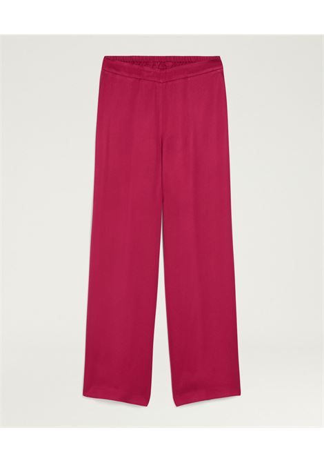 Pantaloni a Gamba Ampia Momonì Marajo in Cady di Viscosa - Lampone MOMONI | Pantaloni | MOPA0210470