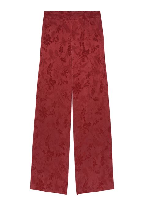 Pantaloni Momonì Marajo Fluidi in Cupro Jacquard Floreale - Gamba Ampia MOMONI | Pantaloni | MOPA0210610