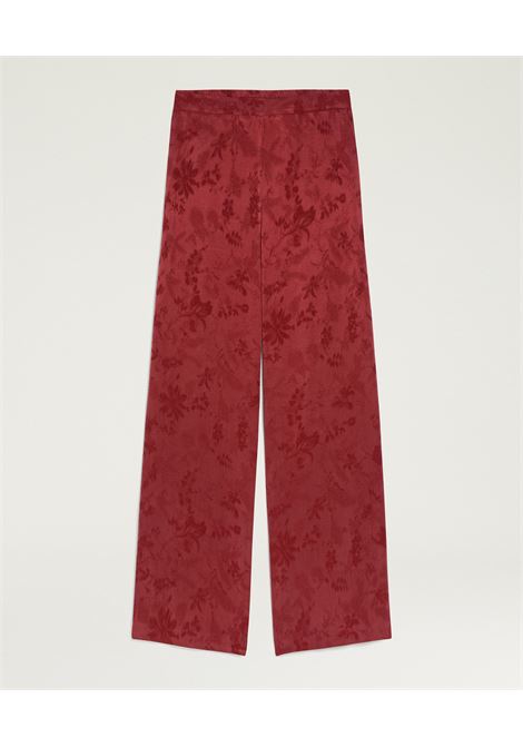 Pantaloni Momonì Marajo Fluidi in Cupro Jacquard Floreale - Gamba Ampia MOMONI | Pantaloni | MOPA0210610