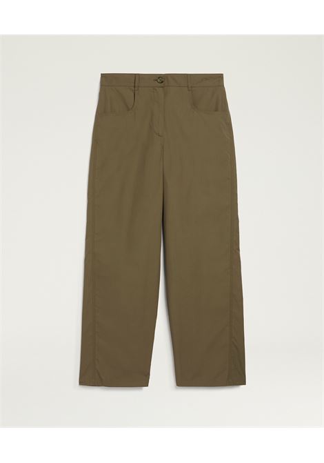 Pantaloni Gaucho Momonì Tres in Popeline di Cotone - Kaki MOMONI | Pantaloni | MOPA0230754