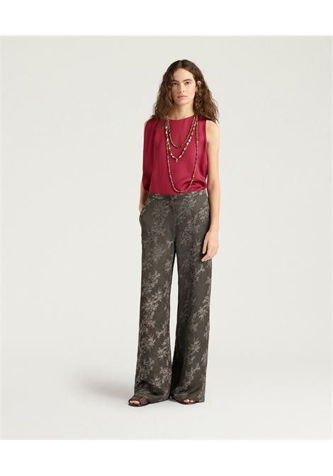 Pantaloni Momonì Candeo Palazzo in Jacquard - Tintura Naturale Mudding Bicolore MOMONI | Pantaloni | MOPA0250630