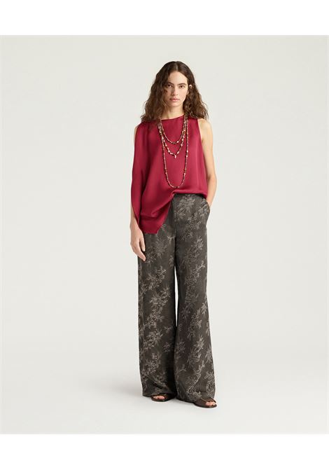 Pantaloni Momonì Candeo Palazzo in Jacquard - Tintura Naturale Mudding Bicolore MOMONI | Pantaloni | MOPA0250630