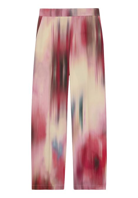 Pantaloni Momonì Rancho Cropped in Cady di Viscosa Stampato - Gamba Dritta MOMONI | Pantaloni | MOPA0453044