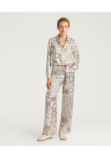 Camicia Momonì Arles in Twill di Seta Stampata - Collo a Vela MOMONI | CAMICIE | MOSH0011045