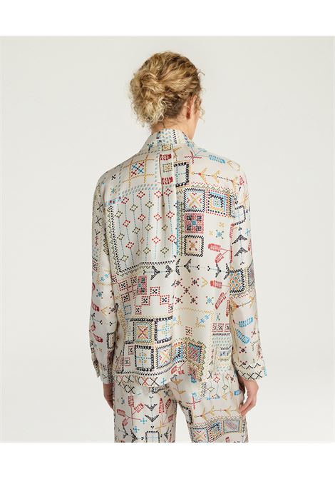 Camicia Momonì Arles in Twill di Seta Stampata - Collo a Vela MOMONI | CAMICIE | MOSH0011045