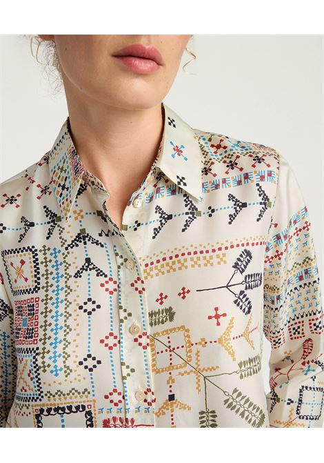 Camicia Momonì Arles in Twill di Seta Stampata - Collo a Vela MOMONI | CAMICIE | MOSH0011045