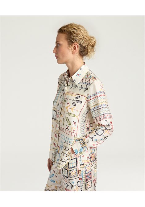 Camicia Momonì Arles in Twill di Seta Stampata - Collo a Vela MOMONI | CAMICIE | MOSH0011045