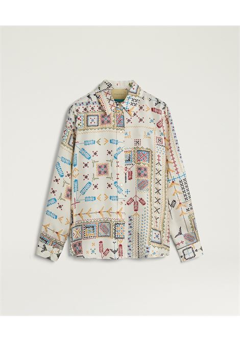Camicia Momonì Arles in Twill di Seta Stampata - Collo a Vela MOMONI | CAMICIE | MOSH0011045