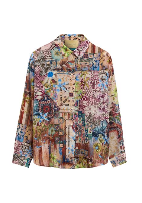 Camicia in Seta Habutai Momonì Colinas - Multicolor Terra MOMONI | CAMICIE | MOSH0036067