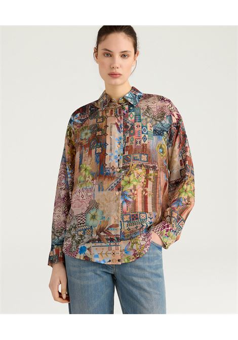 Camicia in Seta Habutai Momonì Colinas - Multicolor Terra MOMONI | CAMICIE | MOSH0036067